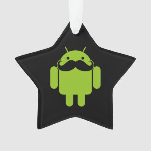 Android Robot Mustache Style auf schwarz Ornament