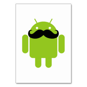 Android Robot Mustache Tischnummer