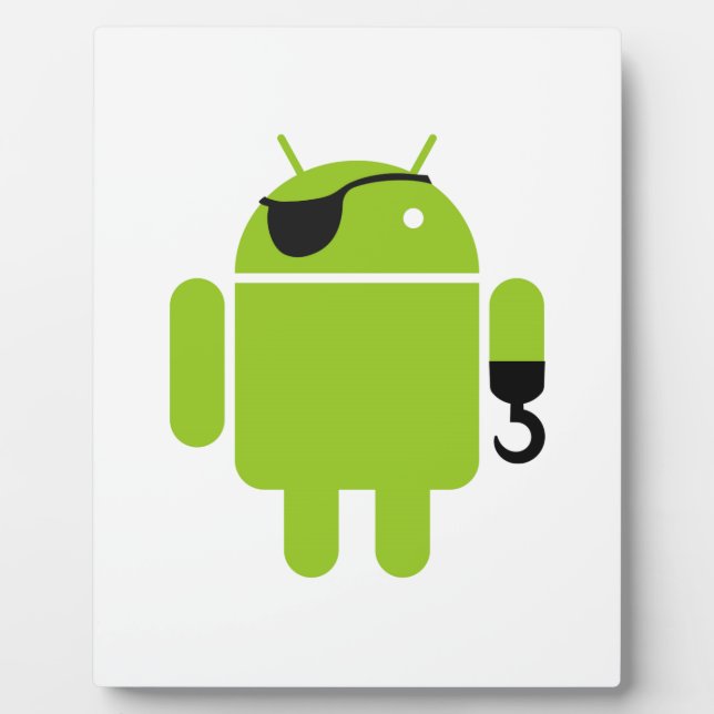 Android Robot Pirate Style Fotoplatte (Vorderseite)
