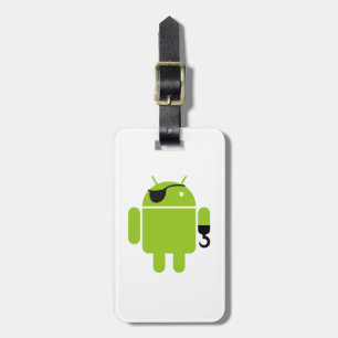 Android Robot Pirate Style Gepäckanhänger