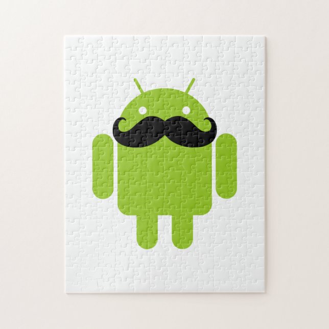 Android Robot Whimsical Mustache Style (Vertikal)