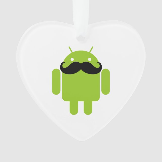 Android Robot Whimsical Mustache Style Ornament (Vorderseite)