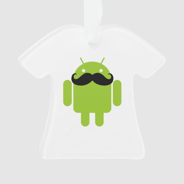 Android Robot Whimsical Mustache Style Ornament (Vorderseite)