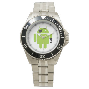 Android-Roboter im Piratenstil Armbanduhr