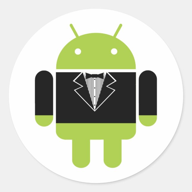 Android Tux Runder Aufkleber (Vorderseite)