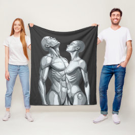 Android Union: Cyborg Couple Fleece Blanket