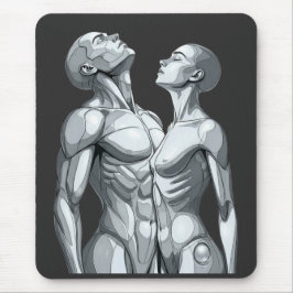 Android Union: Cyborg Couple Futuristic Mousepad