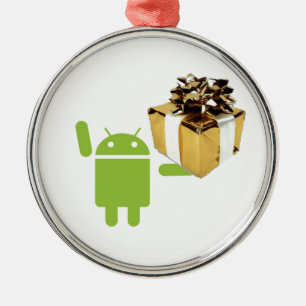 Androide Geschenk-Verzierung Silbernes Ornament