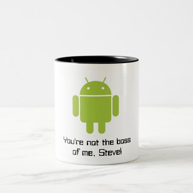 Androide Tasse: Sie sind nicht der Chef von mir, Zweifarbige Tasse (Mittel)