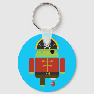 Androider Pirat, der einen Apfel zerquetscht Schlüsselanhänger