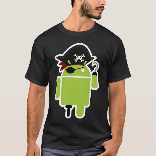 Androider Pirat T-Shirt (Vorderseite)