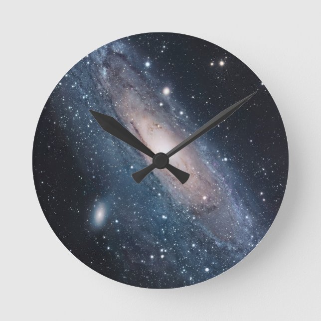 Andromeda-Galaxie-Milchweg-Kosmos Runde Wanduhr (Vorderseite)