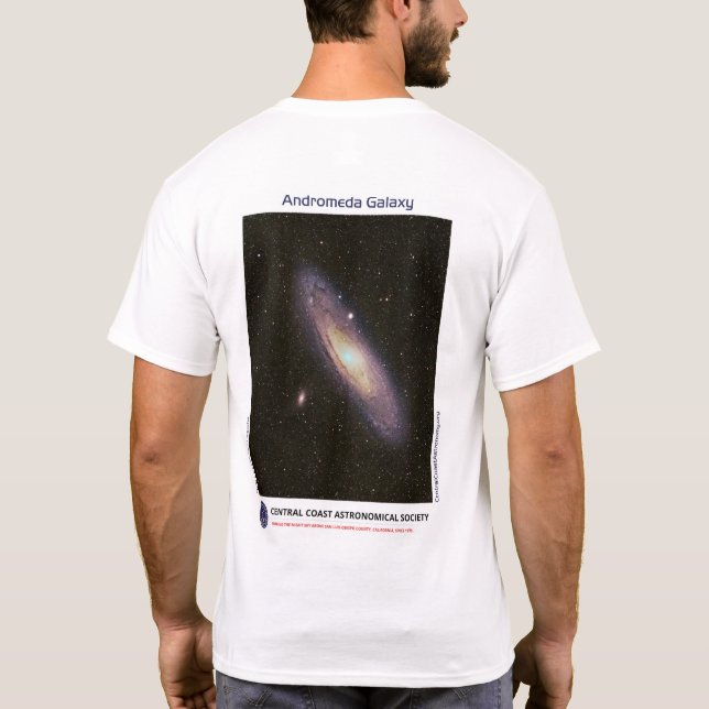 Andromeda Galaxie mit Lee Coombs Front und Back T- T-Shirt (Rückseite)