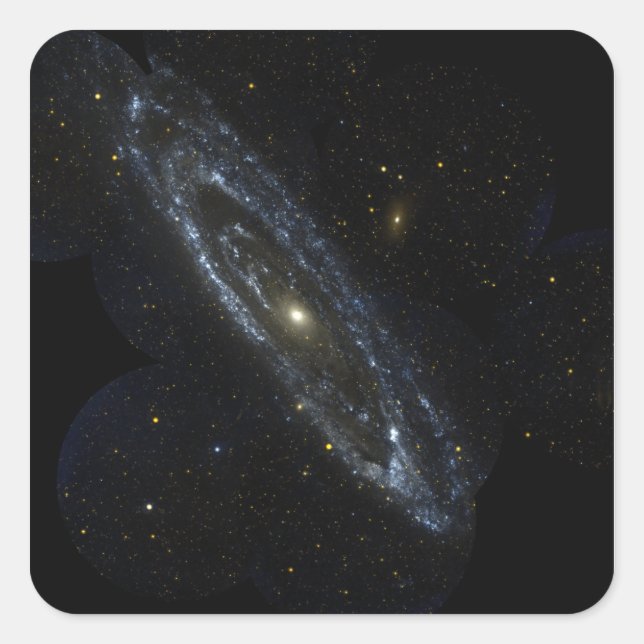 Andromeda Galaxy Quadratischer Aufkleber (Vorderseite)