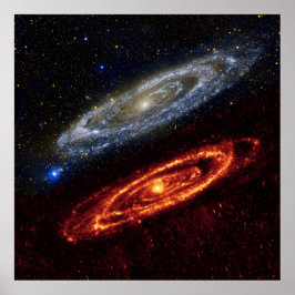 Andromeda Galaxy Ultraviolet und Infrarot, ZGOS Poster