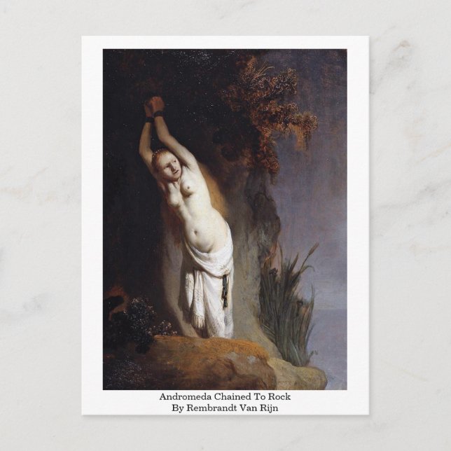 Andromeda wurde von Rembrandt Van Rijn zum Rock ge Postkarte (Vorderseite)