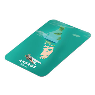 Andros Bahamas Urlaubskarte. Magnet