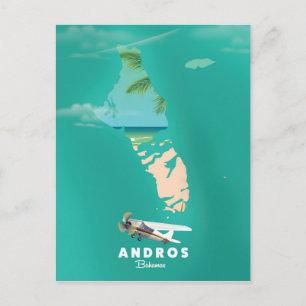 Andros Bahamas Urlaubskarte. Postkarte