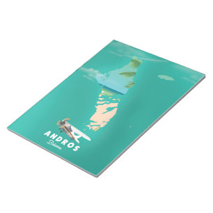 Andros Bahamas Vacation Karte. Notizblock