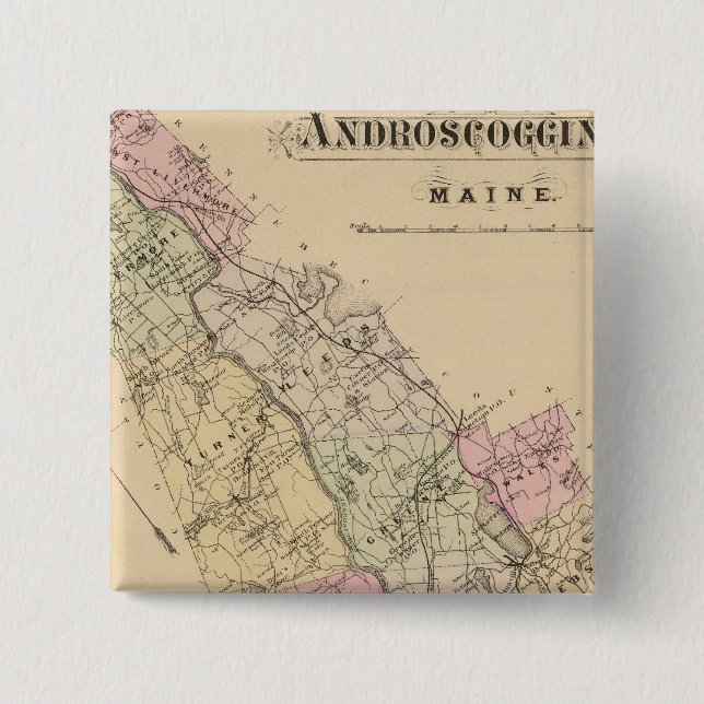 Androscoggin Landkreis, Maine Map Button (Vorderseite)