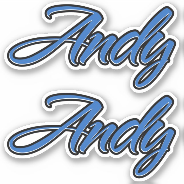 Andy Name blue Aufkleber Sticker Stickerset (Vorderseite)