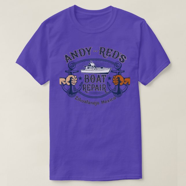 Andy Reds Bootsreparatur von Shawshank Redemption T-Shirt (Design vorne)
