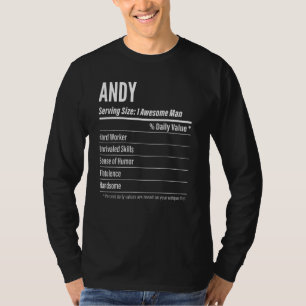 Andy Serving Size Nutrition Label Calories T-Shirt