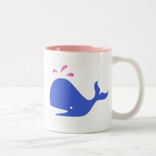 Andy-Wal Singletons_blue, rosa auf Weiß Zweifarbige Tasse