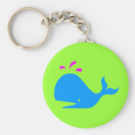 Andy Whale Singletons_aqua,magenta auf grün Schlüsselanhänger