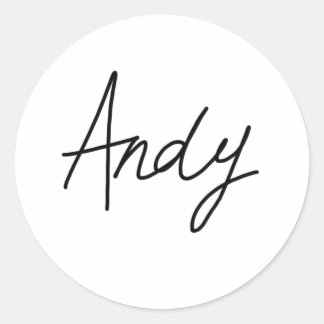 Andy's Signature-Aufkleber Runder Aufkleber