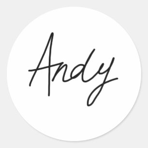 Andys Unterzeichnungs-Aufkleber Runder Aufkleber