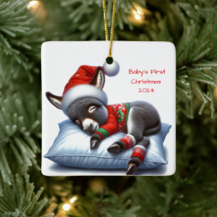 Âne bébé Ornement de Noël daté