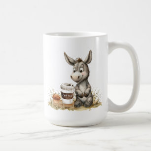 Âne mignon Avec Mug De Café