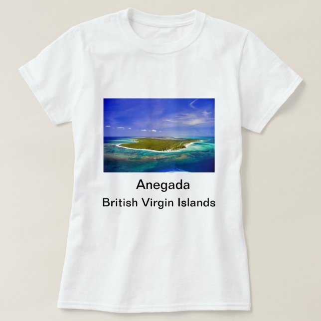 Anegada Insel/Flagge Spitzen-B.V.I. T-Shirt (Design vorne)