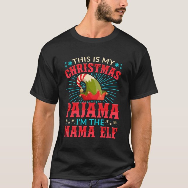 Aneisha Mama Elf Matching Familienweihnachtskostüm T-Shirt (Vorderseite)