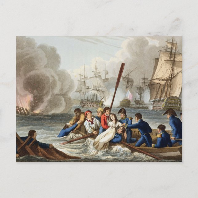 Anekdote an der Schlacht von Trafalgar Postkarte (Vorderseite)