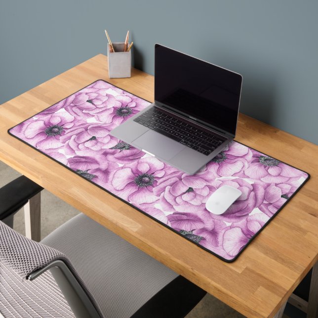 Anemon-Blume-Aquarellmuster Schreibtischunterlage (Büro 2)