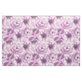 Anemon-Blume-Aquarellmuster Stoff