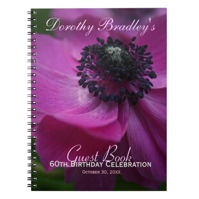 Anemone 60e anniversaire Livre d'invité personnali (Devant)