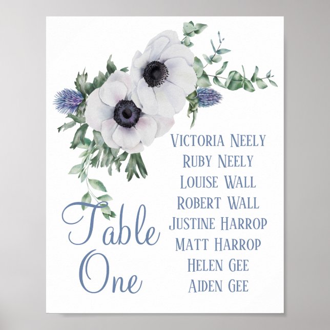 Anemone and Thistle Tabletop Sign Poster (Vorne)