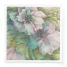 Anemone Aquarell Blumen Elegante Abendserviette
