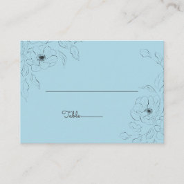 Anemone auf blassblauem Hintergrund~flach Platzkarte