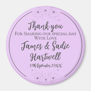 Anemone auf Light Lilac Gastgeschenk Hochzeit Magnet