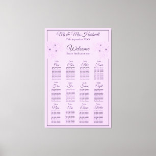 Anemone auf Light Lilac Seating Chart~ 12 Sitze Leinwanddruck