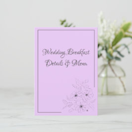 Anemone auf Lilac Wedding Breakfast Enclosure Card Begleitkarte