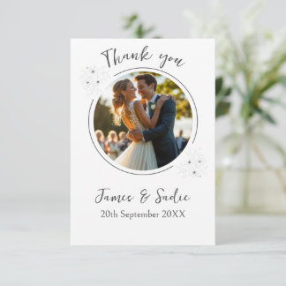 Anemone auf weißem Flat Dankeskarte