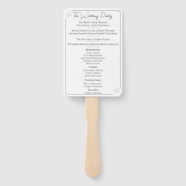 Anemone auf White Order of Service Hand Fans Fächer (Rückseite)