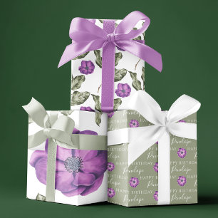 Anemone Birthday Wrapping Paper Sheets Geschenkpapier Set