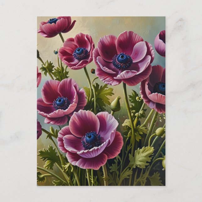 Anemone-Blume Postkarte (Vorderseite)