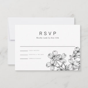Anemone Blumenstrauß Hochzeit RSVP Karte